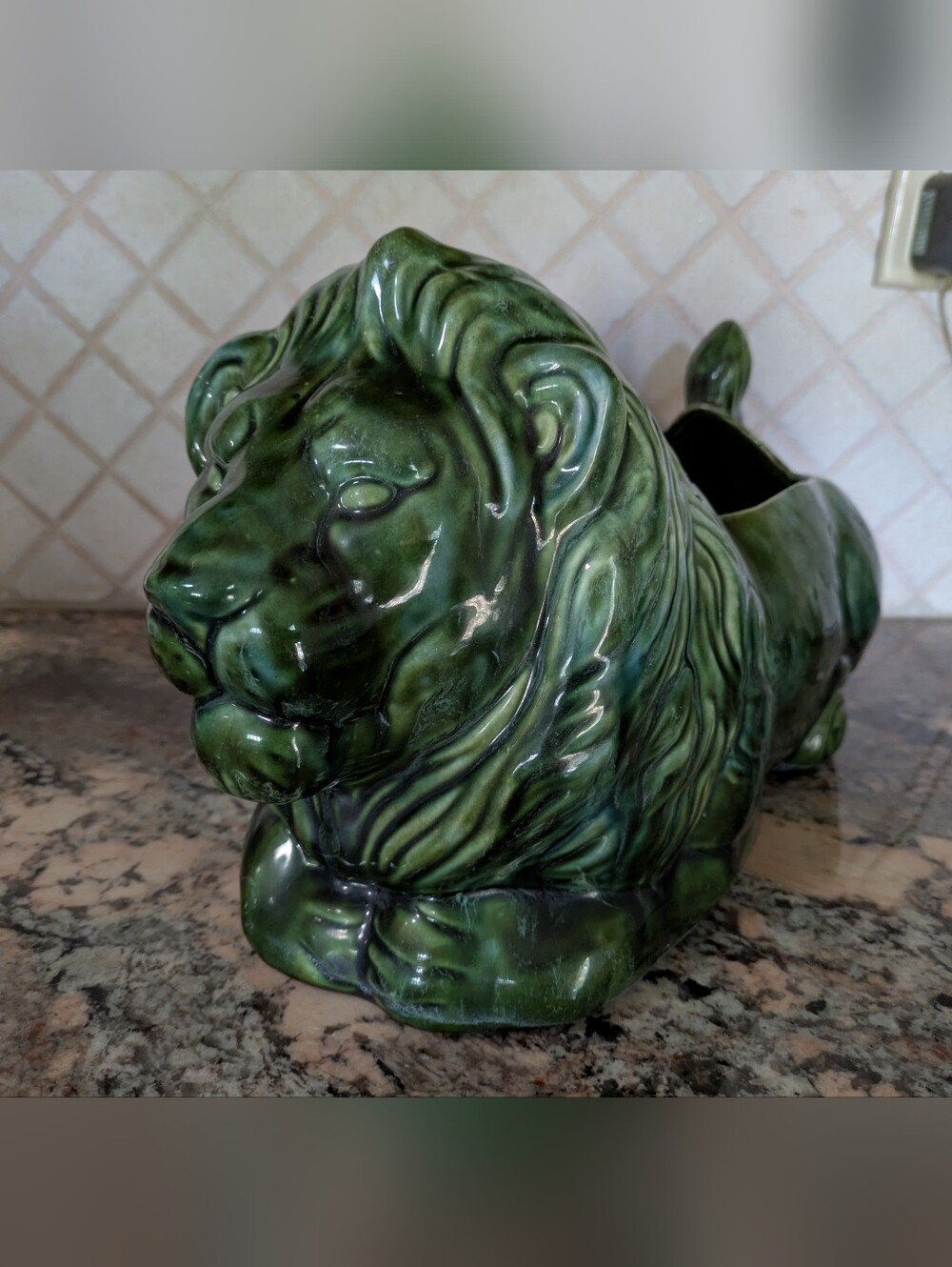 VTG MCM Lion Planter